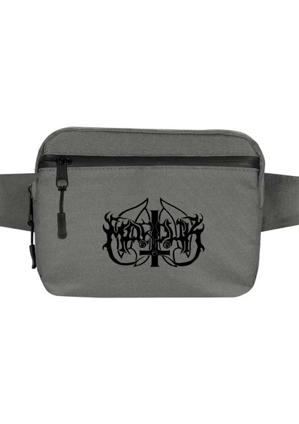 Marduk Logo Bel Çantası Fermuarlı Gri Renk