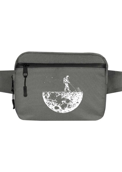 Moon Life Bel Çantası Fermuarlı Gri Renk