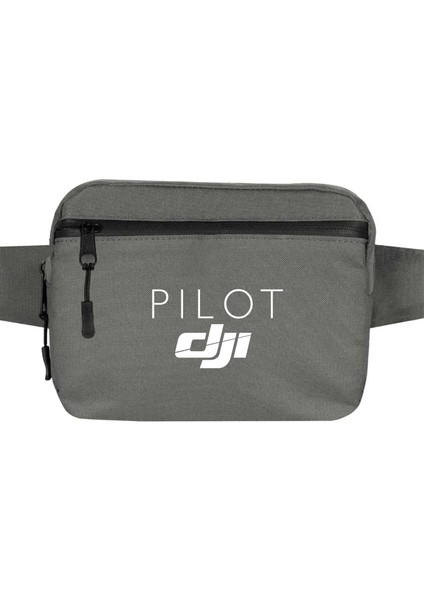Dj Pilot Bel Çantası Fermuarlı Gri Renk