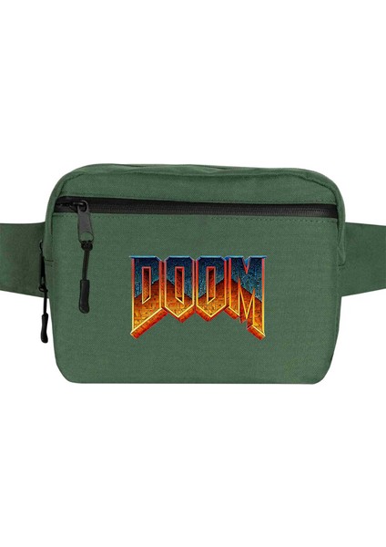 Doom Vintage Bel Çantası Fermuarlı Yeşil Renk