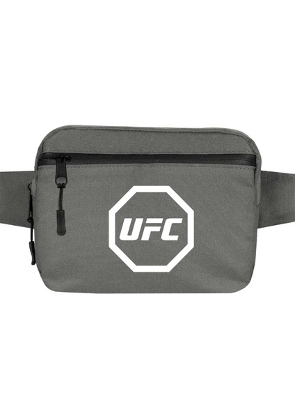 Ufc Logo Bel Çantası Fermuarlı Gri Renk