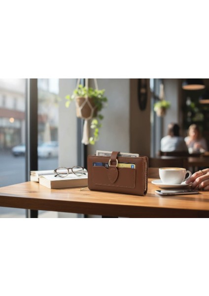 Kadın Cüzdan – Fermuarlı Bozuk Para Bölmeli – Çok Gözlü Kullanım Sağlayan Cüzdan – Şık Kapaklı Tasarım Kompakt Cüzdan – Günlük Kullanıma Uygun Çanta Içi Kadın Cüzdan – Hediyelik Şık Kadın Aksesuar