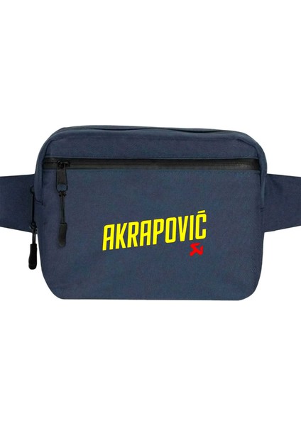 Akrapovic Logo Bel Çantası Fermuarlı Lacivert Renk