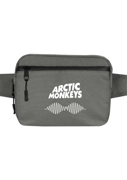 Arctic Monkeys-2 Bel Çantası Fermuarlı Gri Renk
