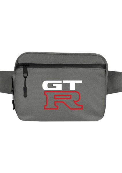 Nissan Gtr Logo Bel Çantası Fermuarlı Gri Renk