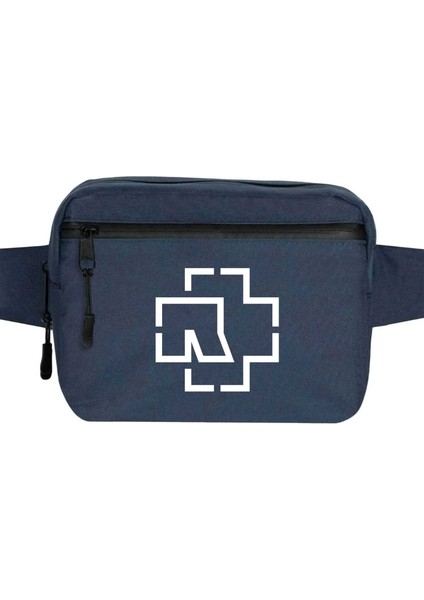 Rammstein Logo Bel Çantası Fermuarlı Lacivert Renk