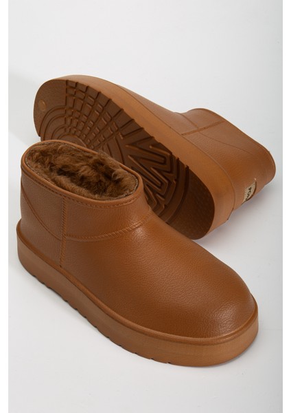 Kadın Su Geçirmez Kürklü Soğuk Havaya Dayanıklı Kaymaz Eva Taban Yağmur ve Kışlık Bot