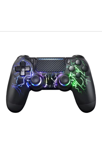 Kablosuz Ps4 Gamepad – Ps4/pc Uyumlu | Bluetooth Joystick, Dokunmatik Rgb Işıklı Panel, Çift Titreşim, 3.5mm Ses Çıkışı – Siyah Spider Desen