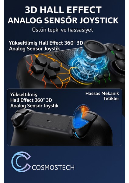 Kablosuz Ps4 Gamepad – Ps4/pc Uyumlu | Bluetooth Joystick, Dokunmatik Rgb Işıklı Panel, Çift Titreşim, 3.5mm Ses Çıkışı – Siyah Spider Desen fırsatları
