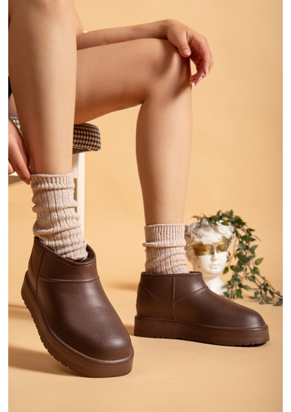 Kadın Su Geçirmez Kürklü Soğuk Havaya Dayanıklı Kaymaz Eva Taban Yağmur ve Kışlık Bot fiyatları