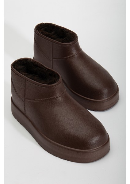 Kadın Su Geçirmez Kürklü Soğuk Havaya Dayanıklı Kaymaz Eva Taban Yağmur ve Kışlık Bot