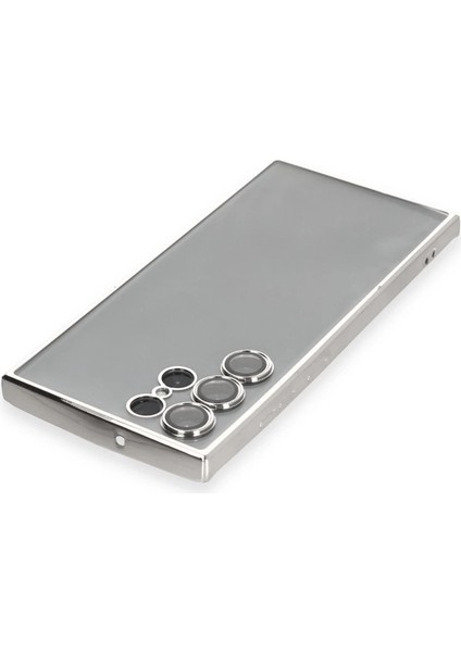 Samsung Galaxy S22 Ultra Kılıf Razer Lensli Silikon - Gümüş modelleri