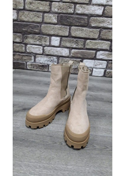 Yandan Lastikli Kalın Taban Günlük Uzun Süet Bot modelleri