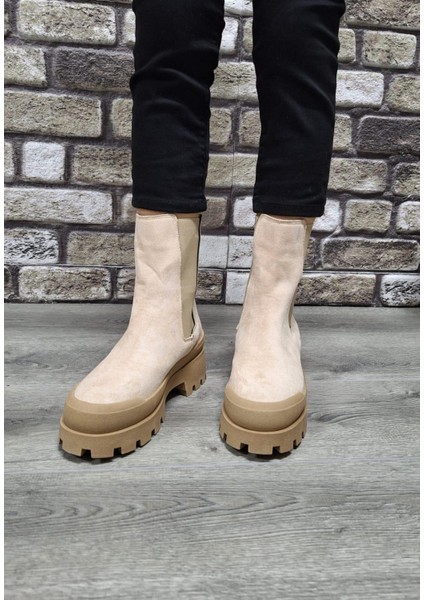 Yandan Lastikli Kalın Taban Günlük Uzun Süet Bot fırsatları