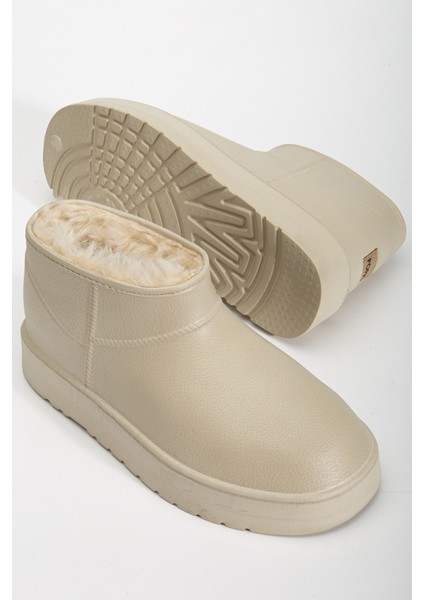 Kadın Su Geçirmez Kürklü Soğuk Havaya Dayanıklı Kaymaz Eva Taban Yağmur ve Kışlık Bot