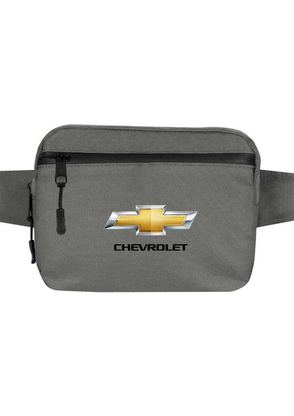 Chevrolet Logo Bel Çantası Fermuarlı Gri Renk