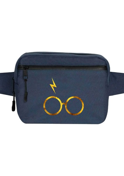 Harry P. Glasses Bel Çantası Fermuarlı Lacivert Renk
