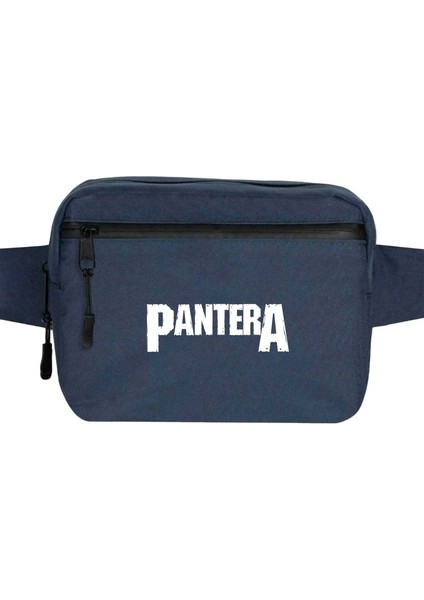 Pantera Logo Bel Çantası Fermuarlı Lacivert Renk