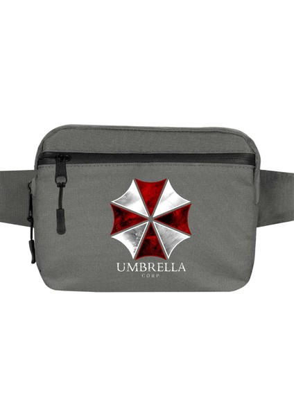 Resident Evil Umbrella Corp Bel Çantası Fermuarlı Gri Renk