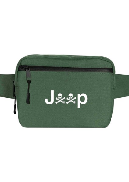 Jeep Skull Bel Çantası Fermuarlı Yeşil Renk