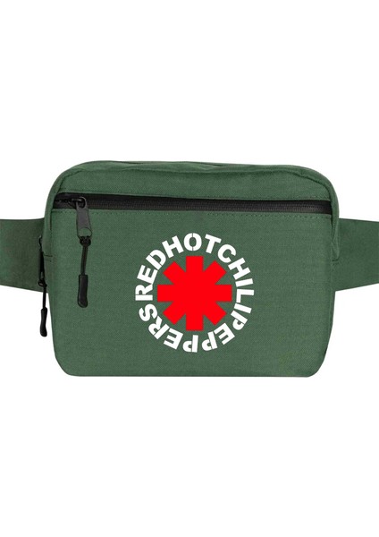 Symbol Red Hot Chili Peppers Bel Çantası Fermuarlı Yeşil Renk