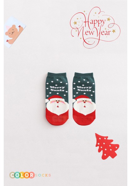 4'lü Yılbaşı Yeni Yıl Desenli Çorap Seti modelleri