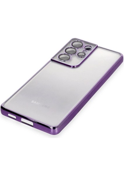 Samsung Galaxy S21 Ultra Kılıf Razer Lensli Silikon - Mor fırsatları