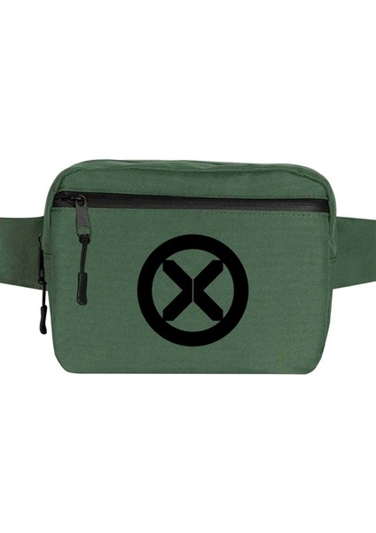 x Men Logo Bel Çantası Fermuarlı Yeşil Renk
