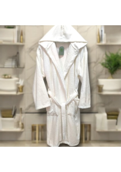 Triga Kapüşonlu Bornoz %100 Pamuk