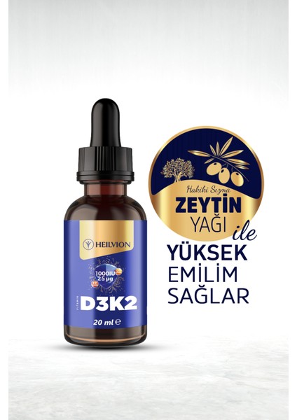 D3 K2 Vitamini 20 ml (400 Damla ) 1000 Iu D3 , 25 Mcg K2 Vitamini indirimleri