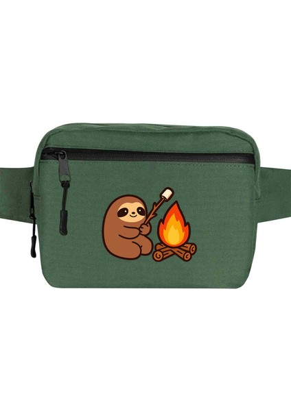Camp Cute Bel Çantası Fermuarlı Yeşil Renk
