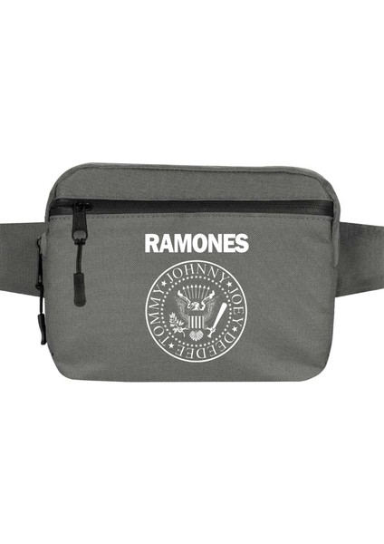 Ramones Bw Bel Çantası Fermuarlı Gri Renk