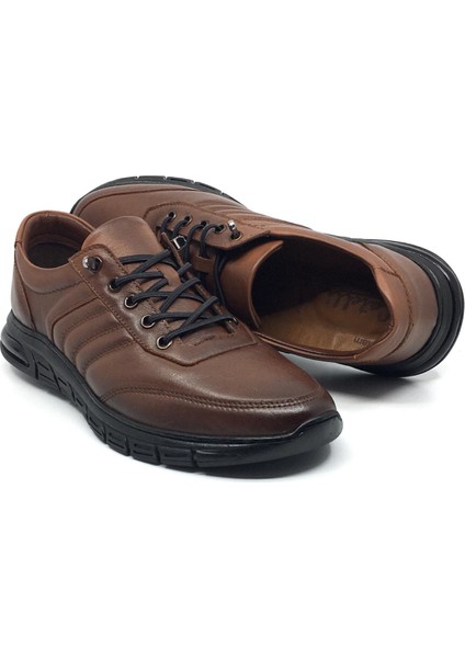 %100 Deri Ortopedik Erkek Kışlık Rahat Günlük Ithal Kauçuk Kaymaz Taban Lastik Bağcıklı Sneaker Ayakkabı 40-44