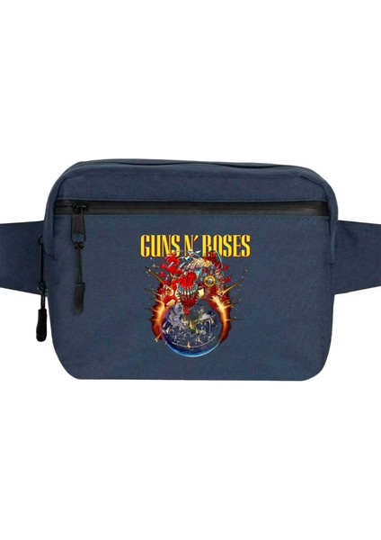Guns N Roses 2025 Tour Bel Çantası Fermuarlı Lacivert Renk