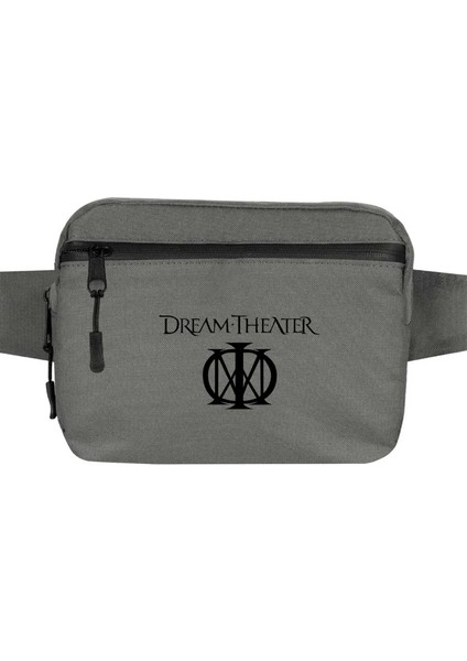 Dream Theather Logo Bel Çantası Fermuarlı Gri Renk