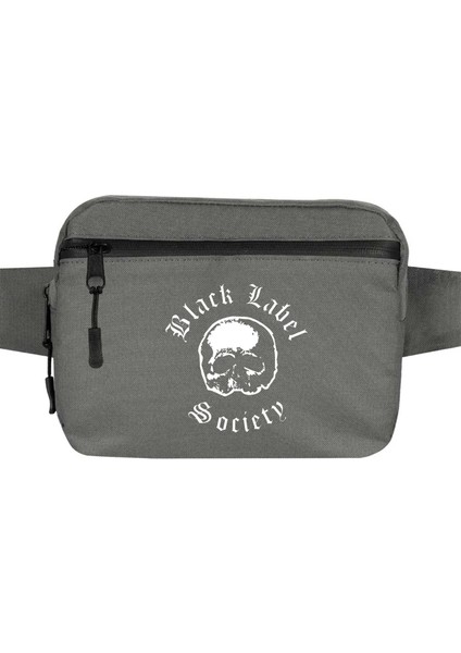 Black Label Society Bel Çantası Fermuarlı Gri Renk