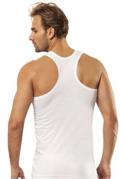 Erkek 6'lı Beyaz Sporcu Rambo Askılı Atlet indirimleri