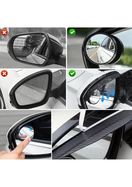 Çift Kendinden Aynalı Karbon Fiber Araba Yan Ayna Yağmur Koruyucuları Yağmur & Kar Kalkanı Visörler fırsatları