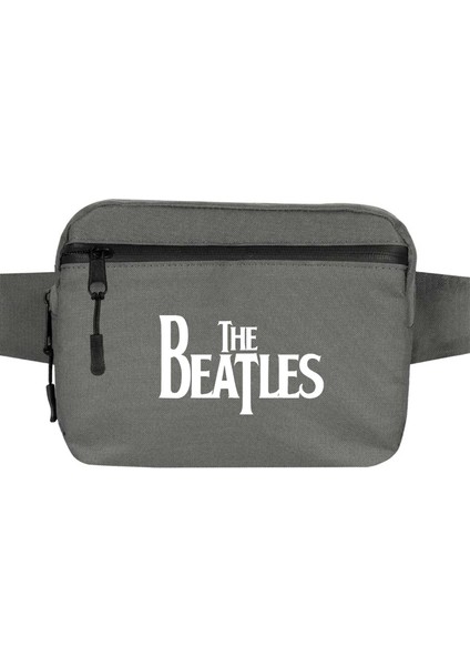 The Beatles Logo Bel Çantası Fermuarlı Gri Renk
