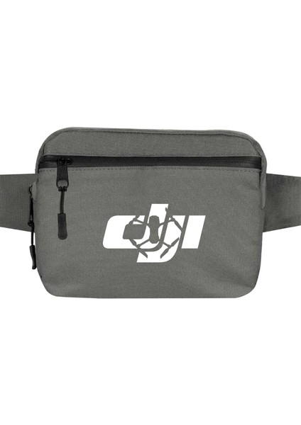 Dj Logo Silüet Bel Çantası Fermuarlı Gri Renk