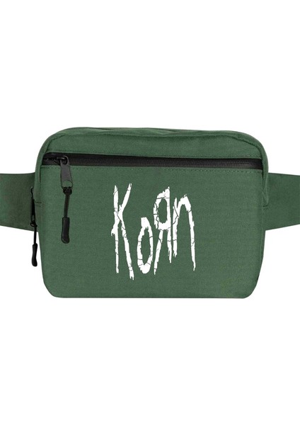 Korn Logo Bel Çantası Fermuarlı Yeşil Renk