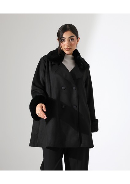 Düğme Kapama Kürk Detay Ceket modelleri