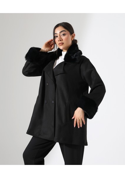 Düğme Kapama Kürk Detay Ceket fırsatları