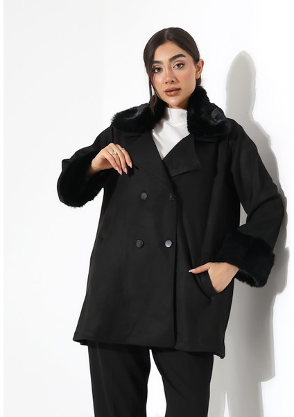 Düğme Kapama Kürk Detay Ceket indirimleri