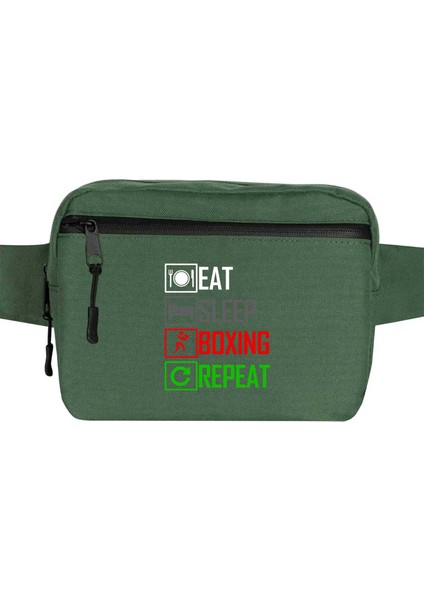 Boxing Repeat Bel Çantası Fermuarlı Yeşil Renk