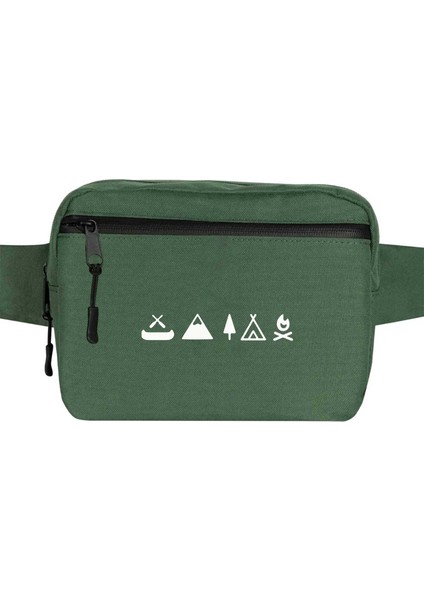 Camp Icon Bel Çantası Fermuarlı Yeşil Renk