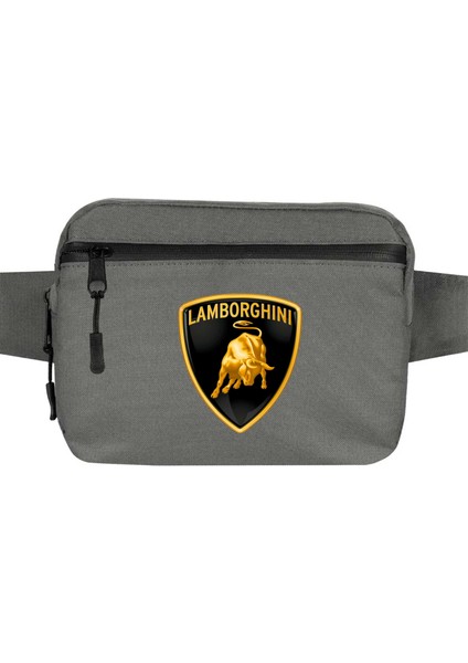 Lamborghni Classic Bel Çantası Fermuarlı Gri Renk