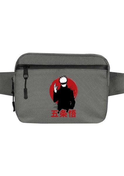 Megumi Jajutsu Kaisen Bel Çantası Fermuarlı Gri Renk