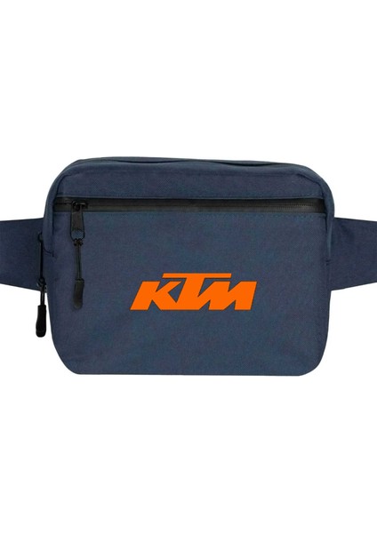 Ktm Motocycle Orange Logo Bel Çantası Fermuarlı Lacivert Renk