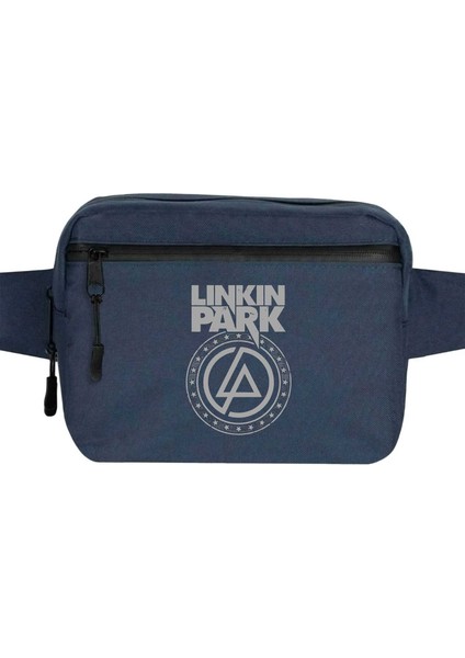 Linkin Park Logo ve Star Bel Çantası Fermuarlı Lacivert Renk